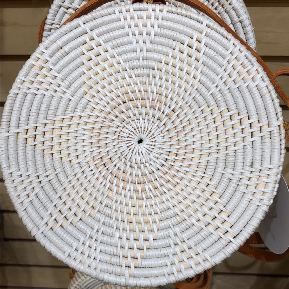 Was $68 Boho Chic Round Rattan Crossbody - Picture 8 of 8
